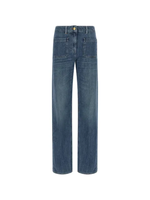 Elisabetta Franchi logo-embroidered patch-pocket denim jeans Blue PJ17I66E2