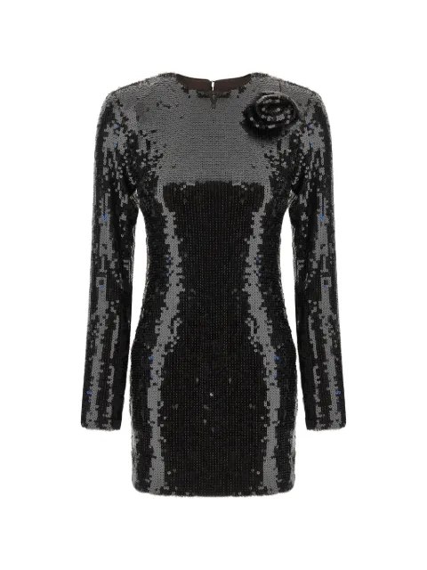ROTATE BIRGER CHRISTENSEN sequin-embellished floral-appliqué mini dress Brown 1166891667