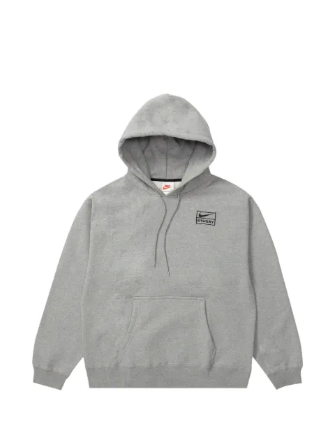 Nike logo-embroidered drawstring hoodie Grey DJ9488
