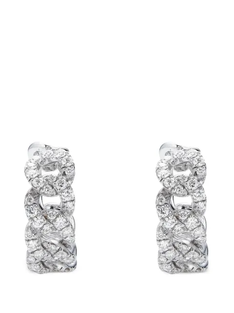 ZYDO cuban chain hoop and diamond earrings Silver NE542073426