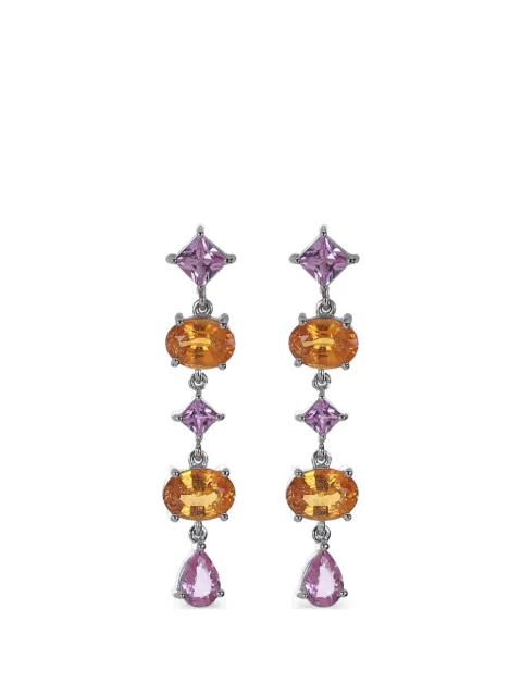 Alexander Laut garnet and pink sapphire drop earrings Silver 9978