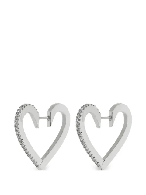 Cadar Endless Heart diamond hoop earrings Silver ENEGW002DW