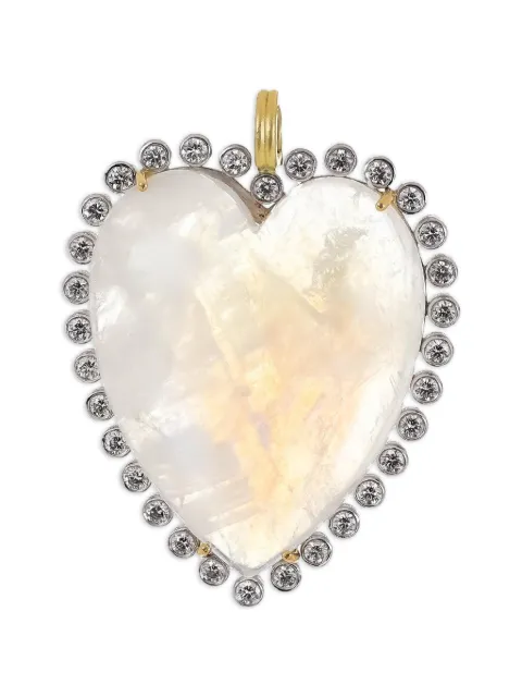 Irene Neuwirth rainbow moonstone diamond heart pendant Gold P1753RMDIDB