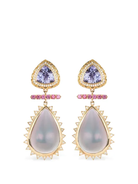 Harwell Godfrey pearl and tanzanite earrings Gold CME15