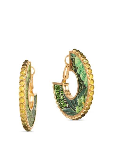 SILVIA FURMANOVICH Miniature Painting peridot and diamond hoop earrings Gold BR8308