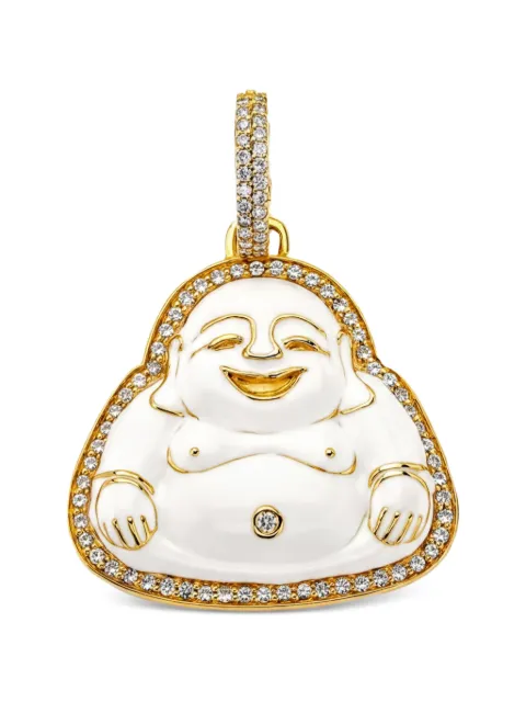 BUDDHA MAMA medium Buddha diamond and enamel pendant Gold 4432WHITE