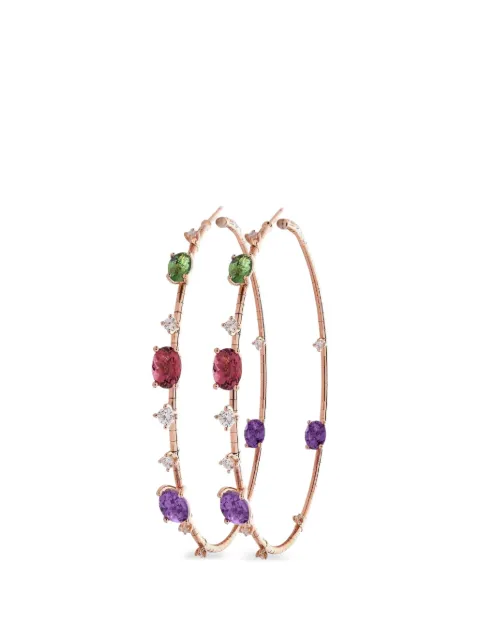 Mattia Cielo multi-stone hoop earrings Pink LJWR124P