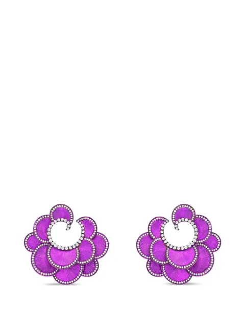 SABOO FINE JEWELS Elemento diamond scallop earrings Purple SJKE1026