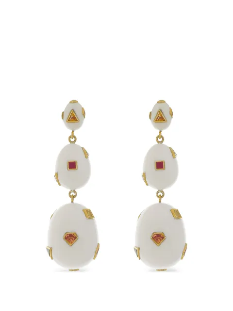 Bibi van der Velden sapphire and mammoth drop earrings Gold E20651