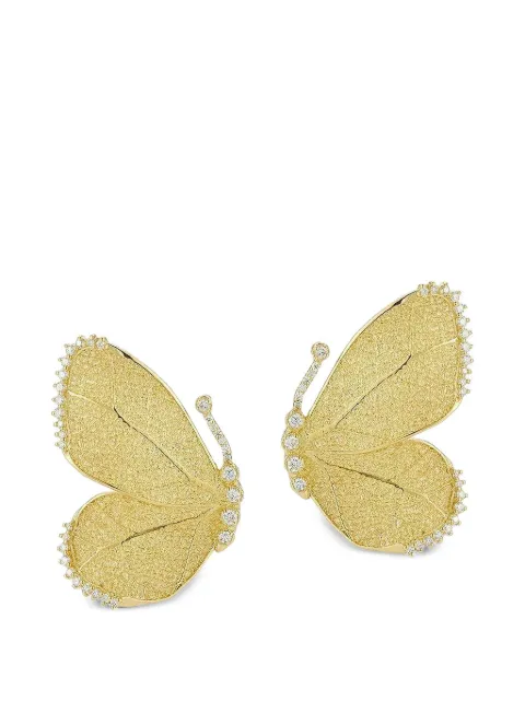 Tanya Farah large Butterfly Wing diamond earrings Gold EBFLY12WINGGOLD