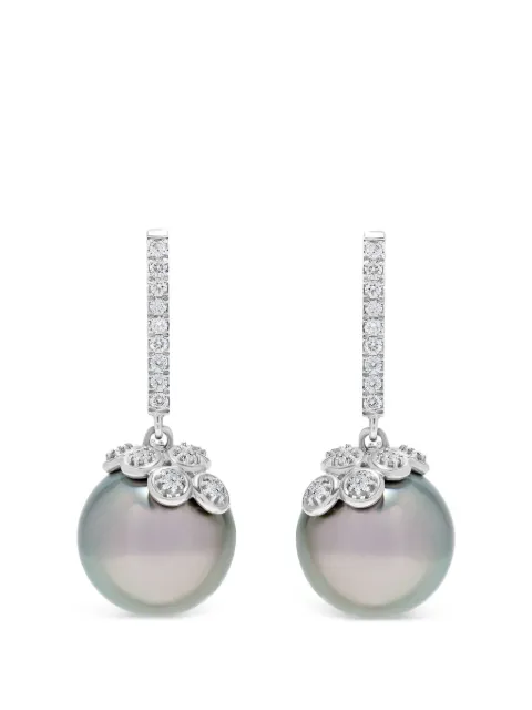 Andreoli Tahitian pearl and diamond drop earrings Silver ECDZ206