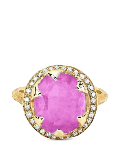 Logan Hollowell Baby Queen pink sapphire and diamond ring Gold LHR1016YGWDPS6012487