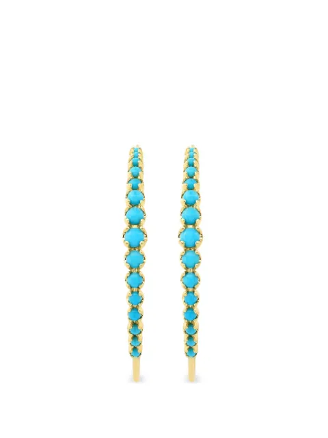 Jennifer Meyer medium Graduated turquoise hoop earrings Gold JMJYGTMEDGRADHOOPE