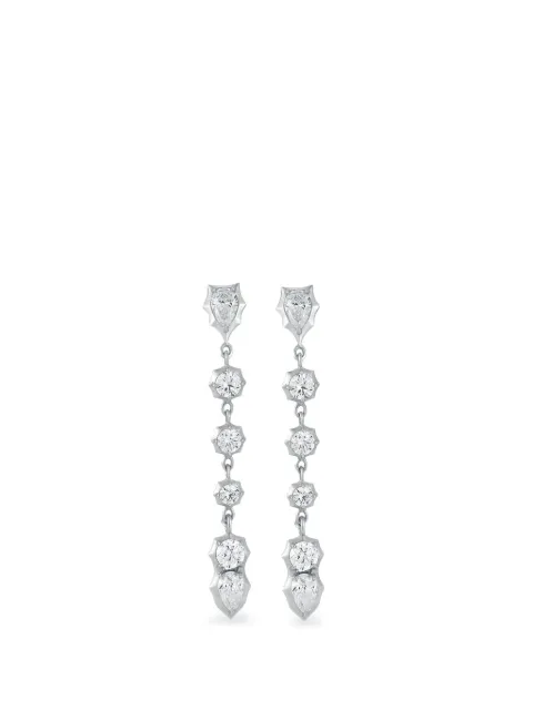 Jade Trau Poppy diamond loop earrings Silver JT3262EGPLAT