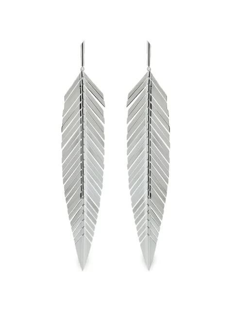Cadar Second Skin Feather drop earrings Silver FEEGW004V2