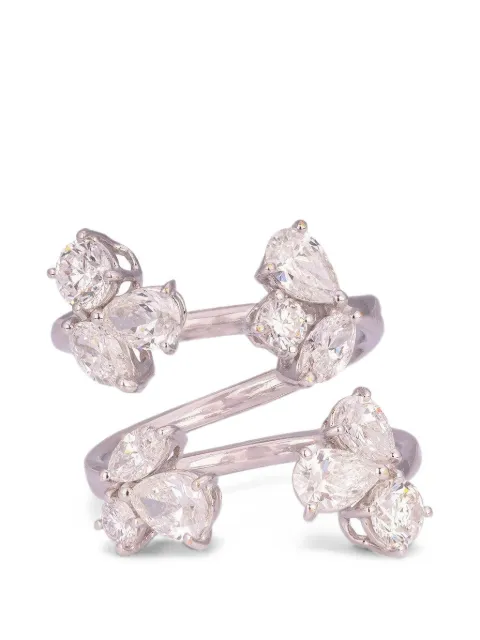 ZYDO diamond cluster open ring Silver OL51657274