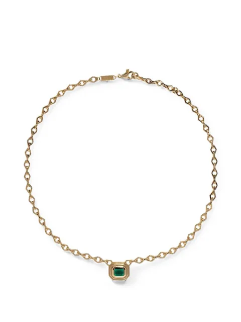 Azlee emerald staircase medium necklace Gold N1114G18