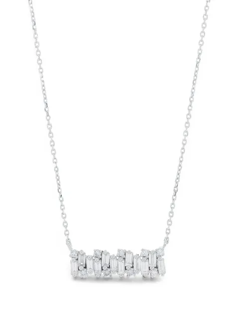 Suzanne Kalan Shimmer bar-pendant diamond necklace Silver BAP663