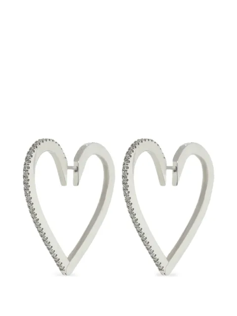 Cadar Endless Heart diamond hoop earrings Silver ENEGW003DW