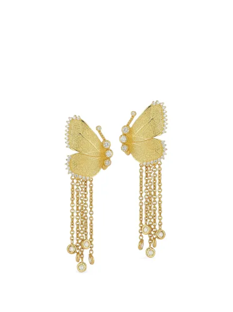Tanya Farah medium Butterfly Wing diamond drop earrings Gold EBFLY12WINGGOLDSM