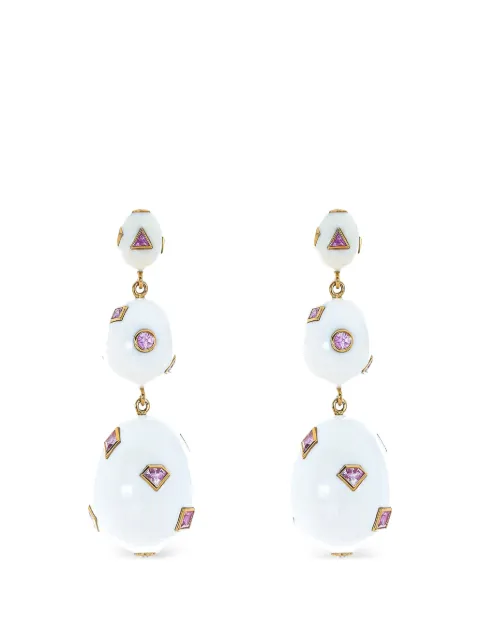 Bibi van der Velden Pop Art pink sapphire earrings Gold E2065CUSTOM