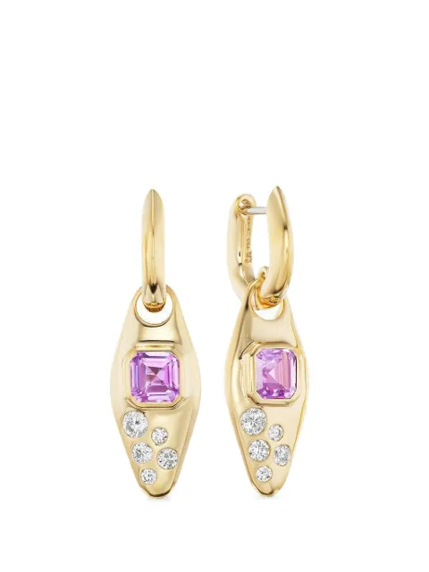Uniform Object pink sapphire and diamond Vessel earrings Gold E47PINK
