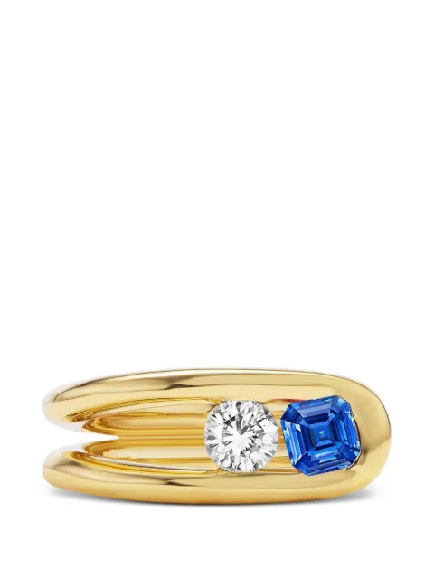 Uniform Object Impact blue sapphire and diamond ring Gold R69PROD