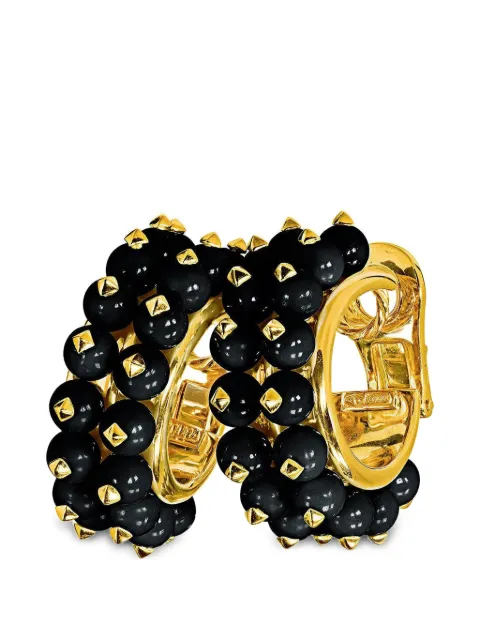 VERDURA beaded spinel hoop earrings Gold VEC12589