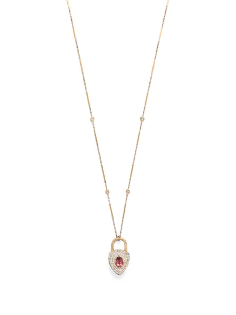 Jacquie Aiche pink tourmaline and diamond necklace Gold 2305112