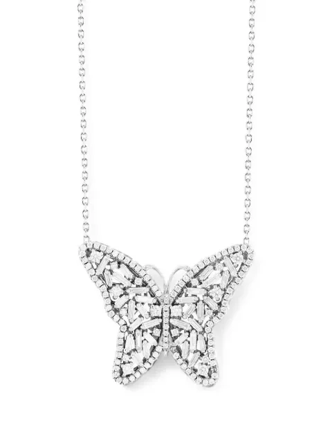 Suzanne Kalan diamond butterfly pendant necklace Silver BAP497
