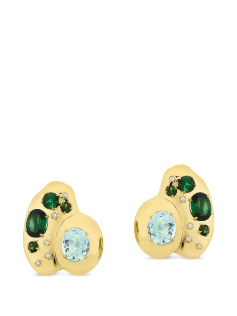 Carol Kauffmann Flintstones Rocks tourmaline and topaz earrings Gold BRCRF01