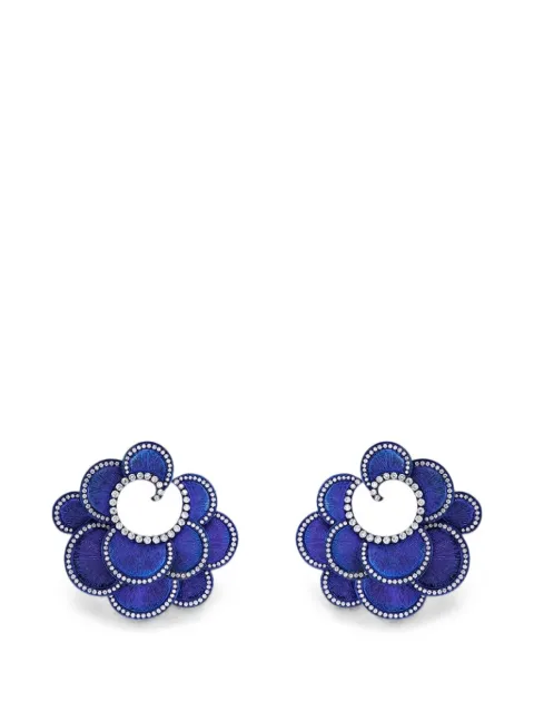 SABOO FINE JEWELS diamond scalloped earrings Blue SJKE0888