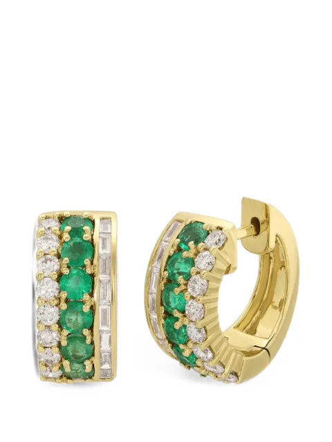 Anita Ko Lola emerald and diamond huggie earrings Gold AKEMRLDHYG