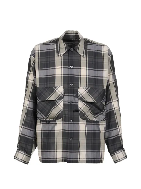 DAIWA PIER39 check-pattern flap-pocket shirt Black BE81026WBLK