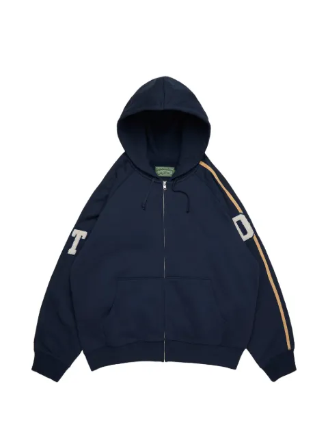 Denim Tears Chenille patch zip-up hoodie Blue DT914
