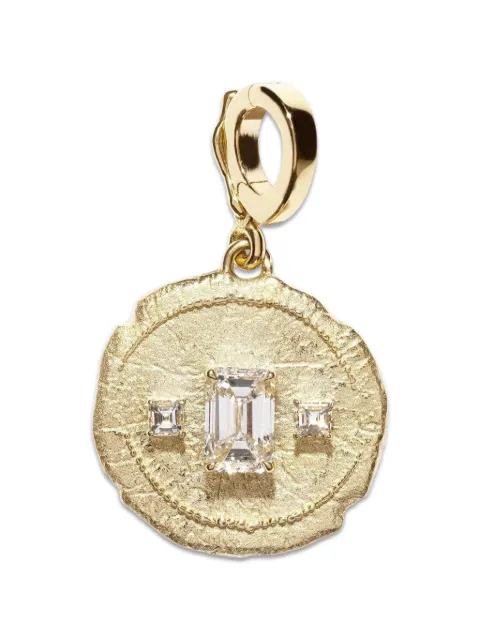 Azlee diamond coin pendant Gold C1384G18