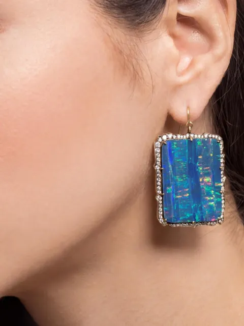 Sylva & Cie opal and diamond drop earrings Gold E150157571