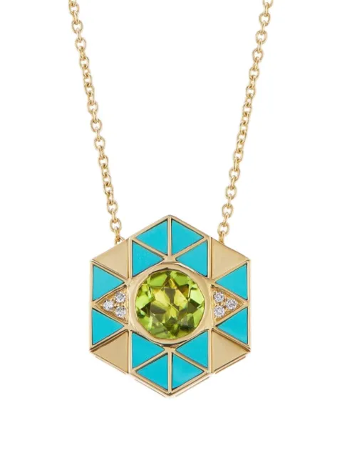 Harwell Godfrey Evil Eye turquoise necklace Gold HGN12TURQ
