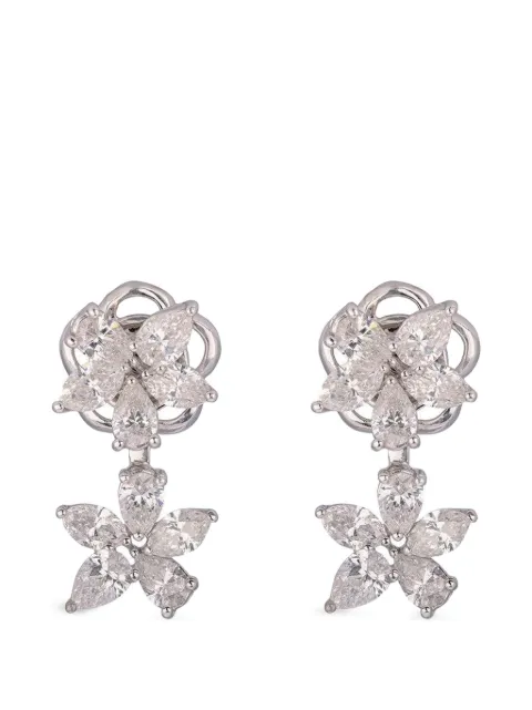 ZYDO diamond double flower earrings Silver ZG270157634
