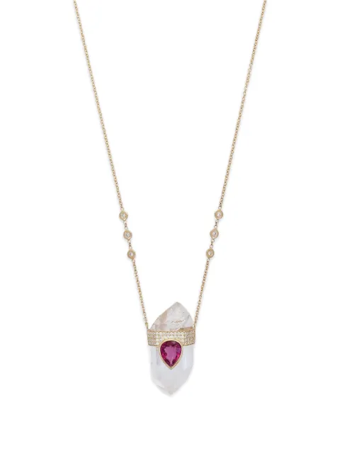 Jacquie Aiche tear quartz and tourmaline necklace Gold 2309022