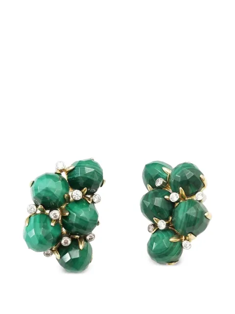 ALETTO BROTHERS Orba malachite and diamond earrings Gold E009