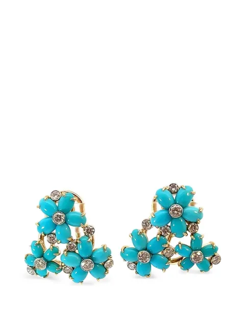 ALETTO BROTHERS Petaluna turquoise and diamond earrings Gold E00604