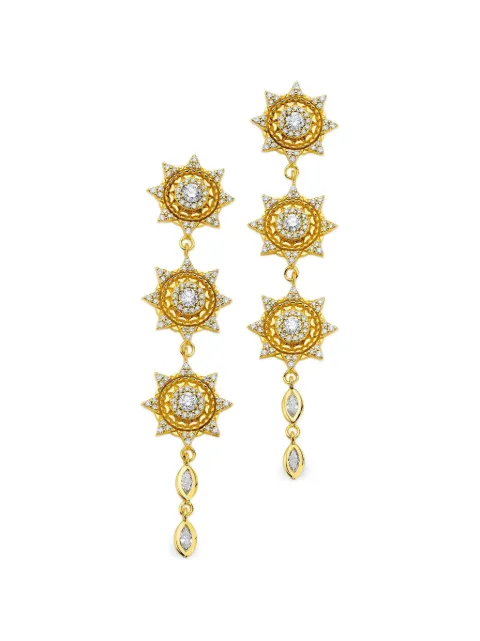 BUDDHA MAMA diamond triple sun drop earrings Gold 5107