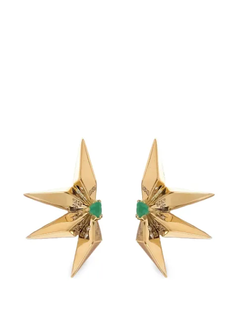 Carol Kauffmann Étoile Laila diamond and emerald earrings Gold BRSWS02