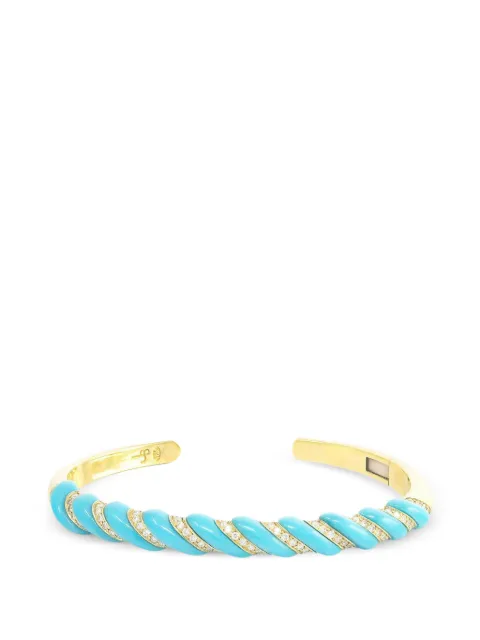 Jenna Blake 70s stone and diamond bangle bracelet Gold JBB0072TQ