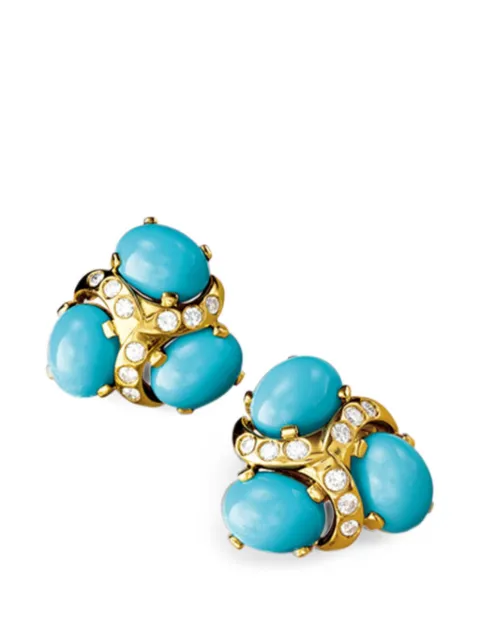 VERDURA turquoise and diamond earrings Gold VEC13185