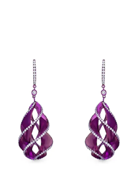 SABOO FINE JEWELS Elemento diamond twisted earrings Purple SJKE0892