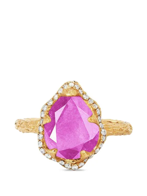 Logan Hollowell Baby Queen pink sapphire and diamond ring Gold LHR1034YGWDPS