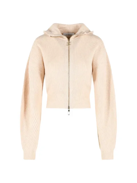 Sportmax ribbed-knit hooded cardigan Neutrals 2622346022