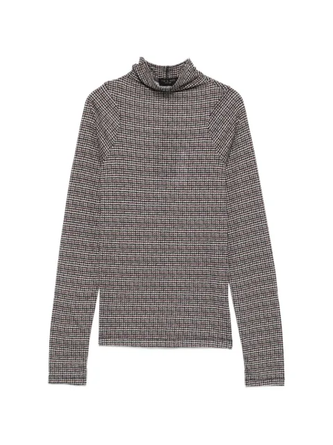 rag & bone houndstooth-pattern roll-neck top Neutrals RE2A25FT1GW